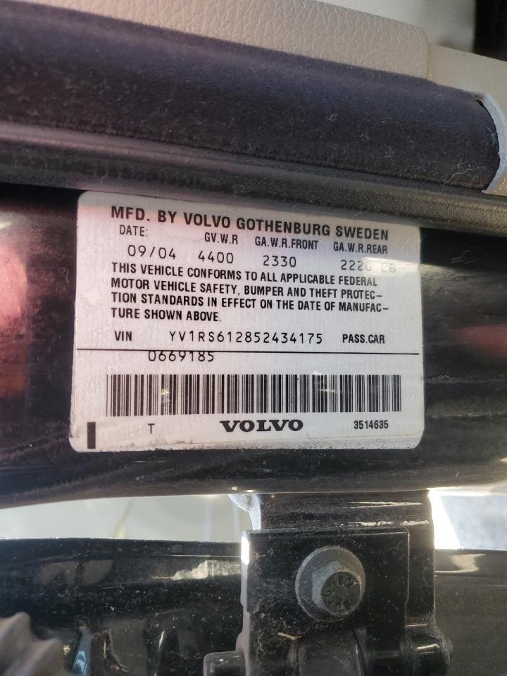 2005 Volvo S60 VIN: YV1RS612852434175 Lot: 53154925