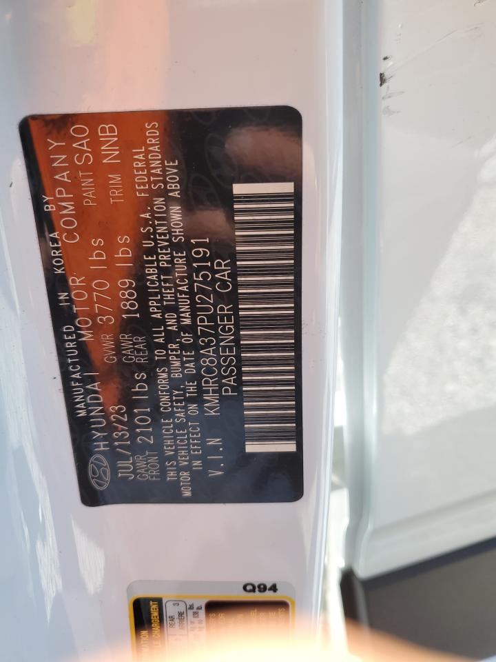 2023 Hyundai Venue Sel VIN: KMHRC8A37PU275191 Lot: 54215065