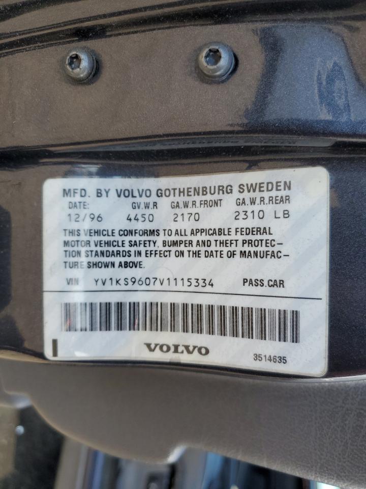 1997 Volvo 960 VIN: YV1KS9607V1115334 Lot: 54940325
