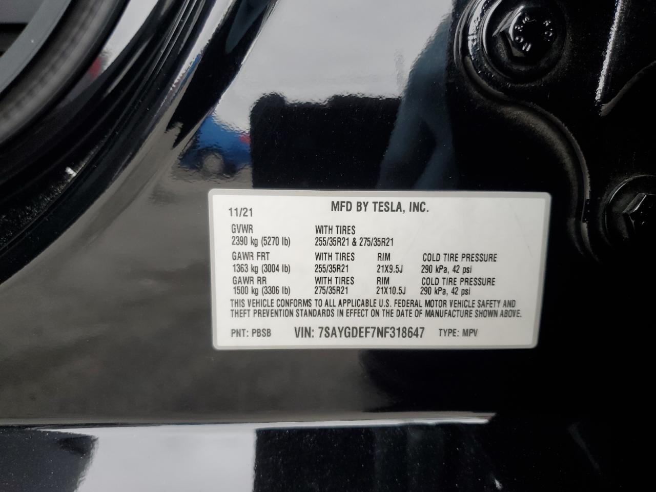 2022 Tesla Model Y VIN: 7SAYGDEF7NF318647 Lot: 53822465