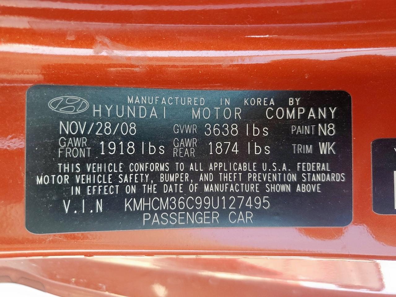 2009 Hyundai Accent Gs VIN: KMHCM36C99U127495 Lot: 53231665