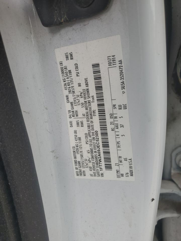 2018 Ford F250 Super Duty VIN: 1FT7W2A69JEC52300 Lot: 54421515