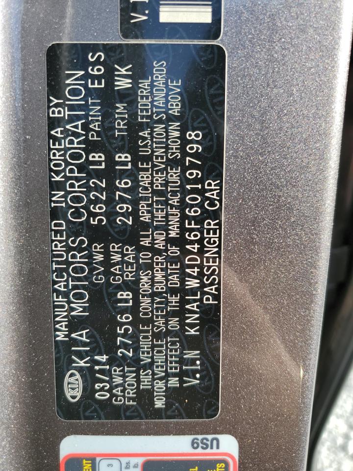 2015 Kia K900 VIN: KNALW4D46F6019798 Lot: 53734435