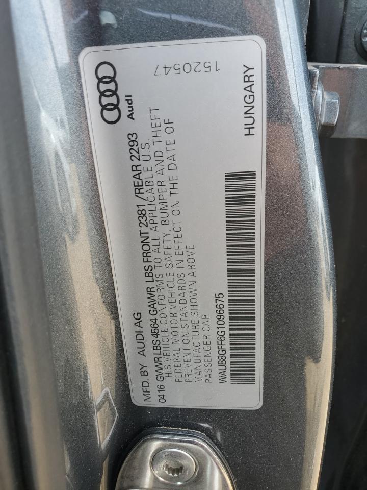 2016 Audi A3 Premium VIN: WAUB8GFF6G1096675 Lot: 51100205