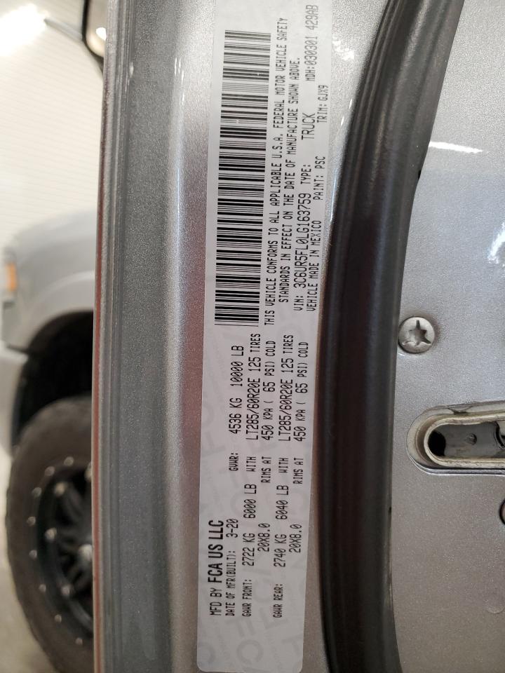 2020 Ram 2500 Laramie VIN: 3C6UR5FL0LG163759 Lot: 54211655