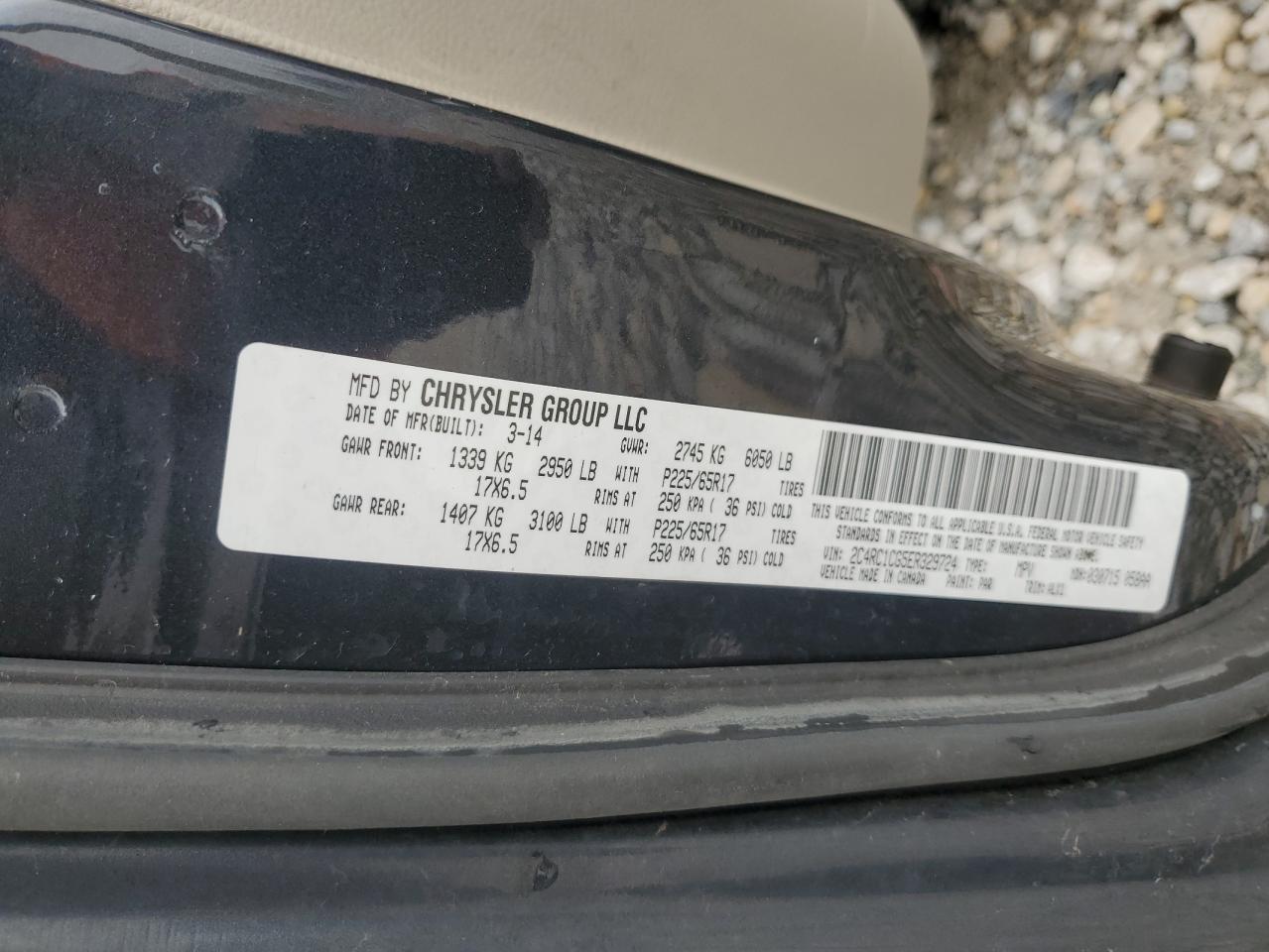 2014 Chrysler Town & Country Touring L VIN: 2C4RC1CG5ER329724 Lot: 53621375
