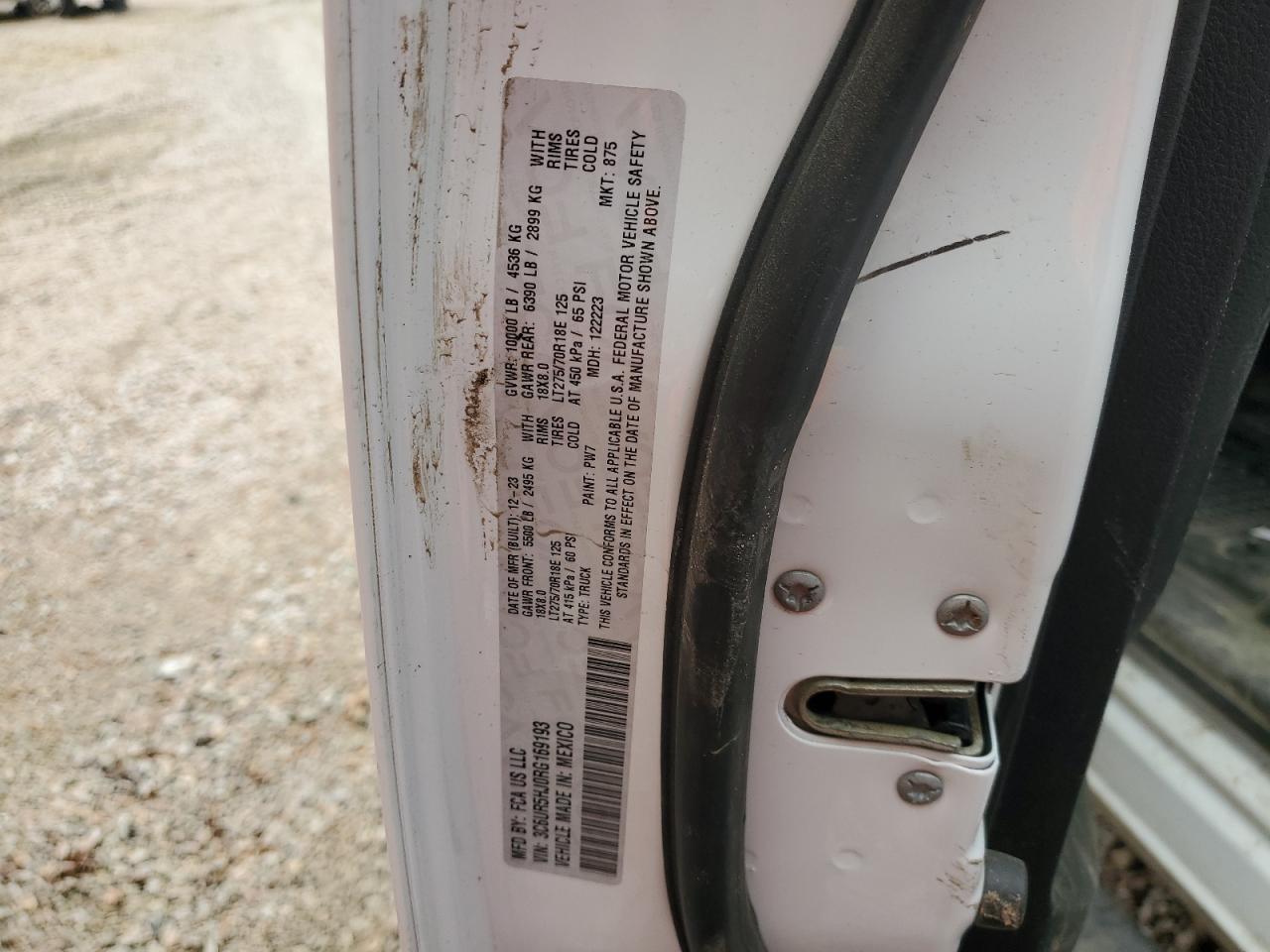 2024 Ram 2500 Tradesman VIN: 3C6UR5HJ0RG169193 Lot: 52311045