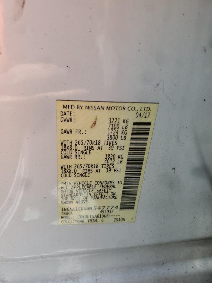 2017 Nissan Titan S VIN: 1N6AA1EKXHN547774 Lot: 51075335
