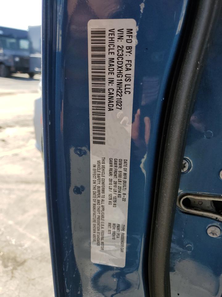 2022 Dodge Charger Gt VIN: 2C3CDXHG1NH221027 Lot: 52455775