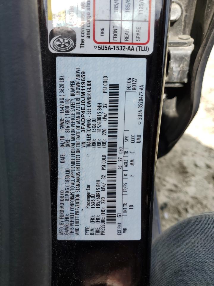 2018 Ford Fiesta Se VIN: 3FADP4EJ0JM119659 Lot: 53186515