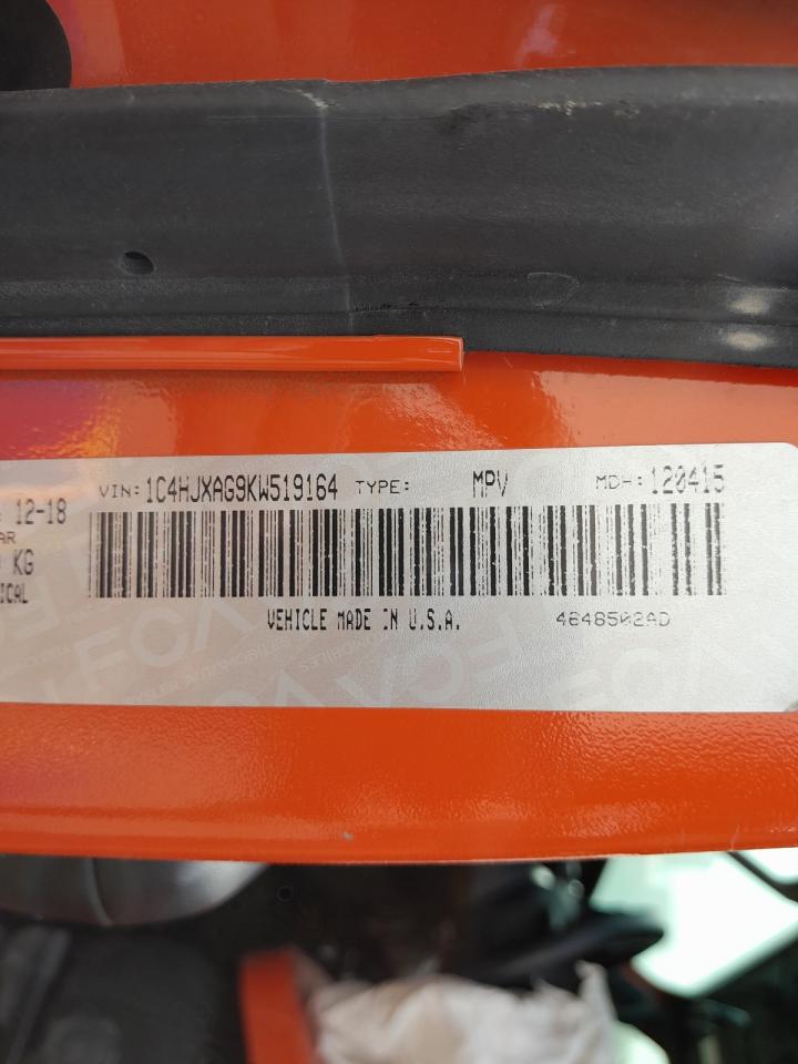 1C4HJXAG9KW519164 - 2019 JEEP WRANGLER - #51728655
