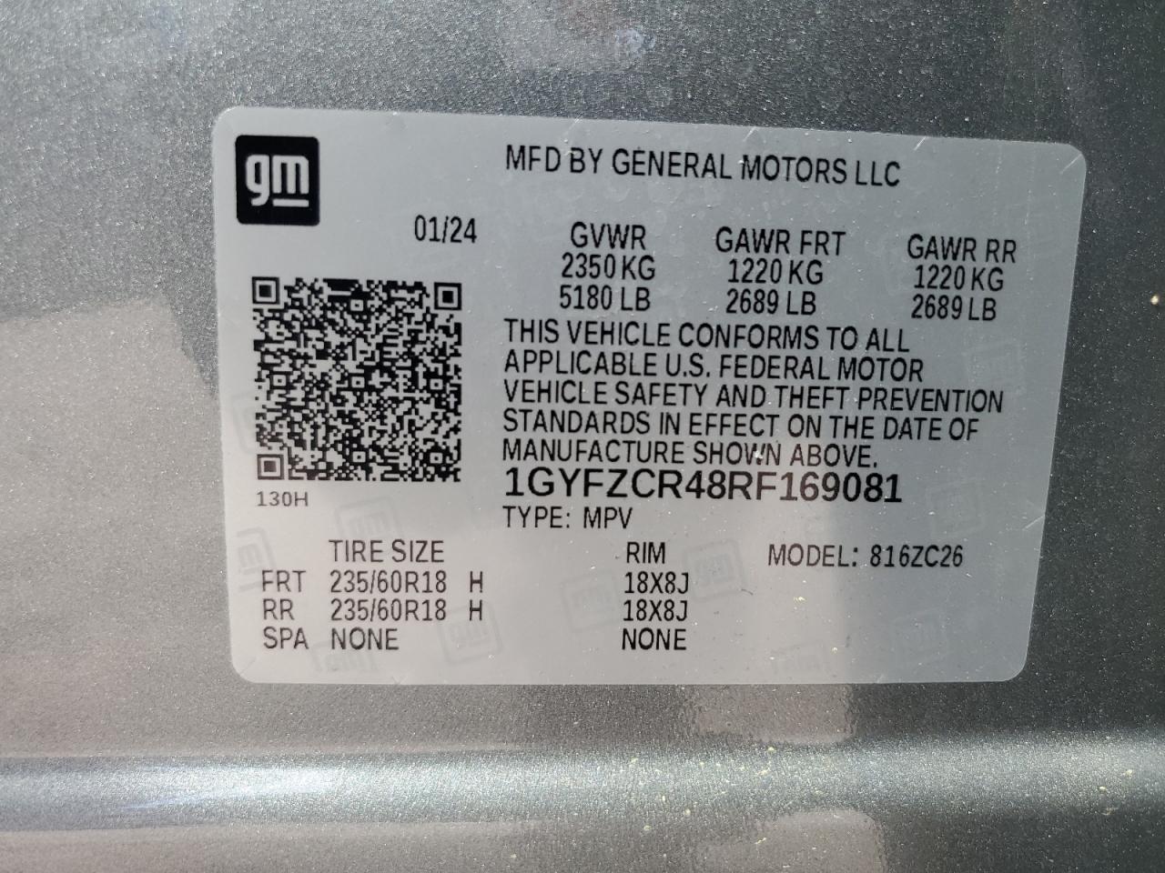 2024 Cadillac Xt4 Premium Luxury VIN: 1GYFZCR48RF169081 Lot: 52429215