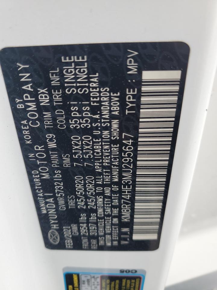 2021 Hyundai Palisade Calligraphy VIN: KM8R74HE3MU295647 Lot: 51954815