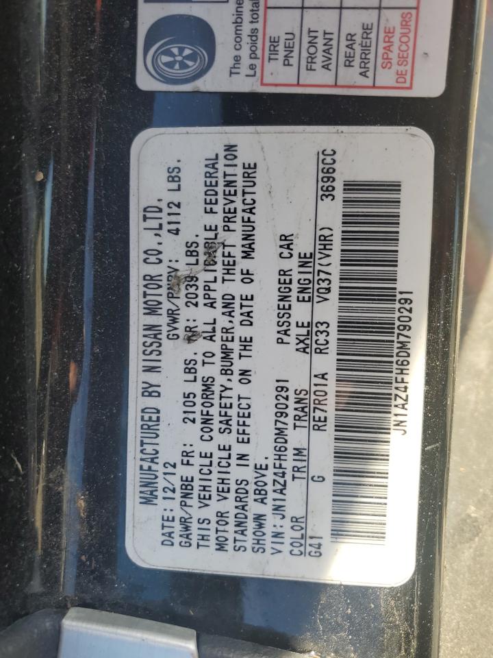 2013 Nissan 370Z Base VIN: JN1AZ4FH6DM790291 Lot: 54117755