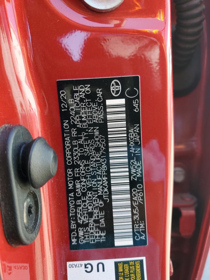 2021 Toyota Prius Prime Le VIN: JTDKAMFP8M3179507 Lot: 52571255