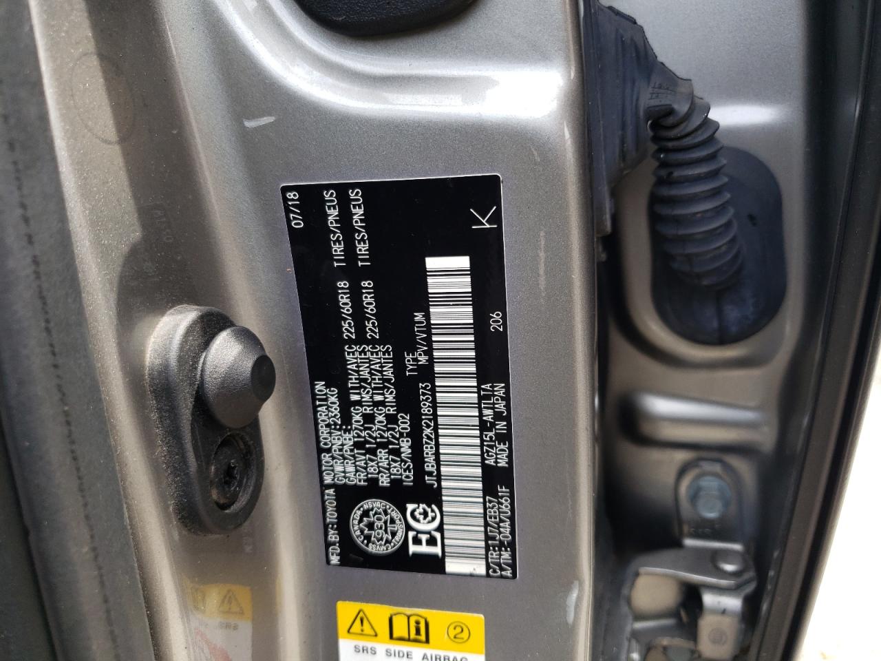 2019 Lexus Nx 300 Base VIN: JTJBARBZ2K2189373 Lot: 54381935