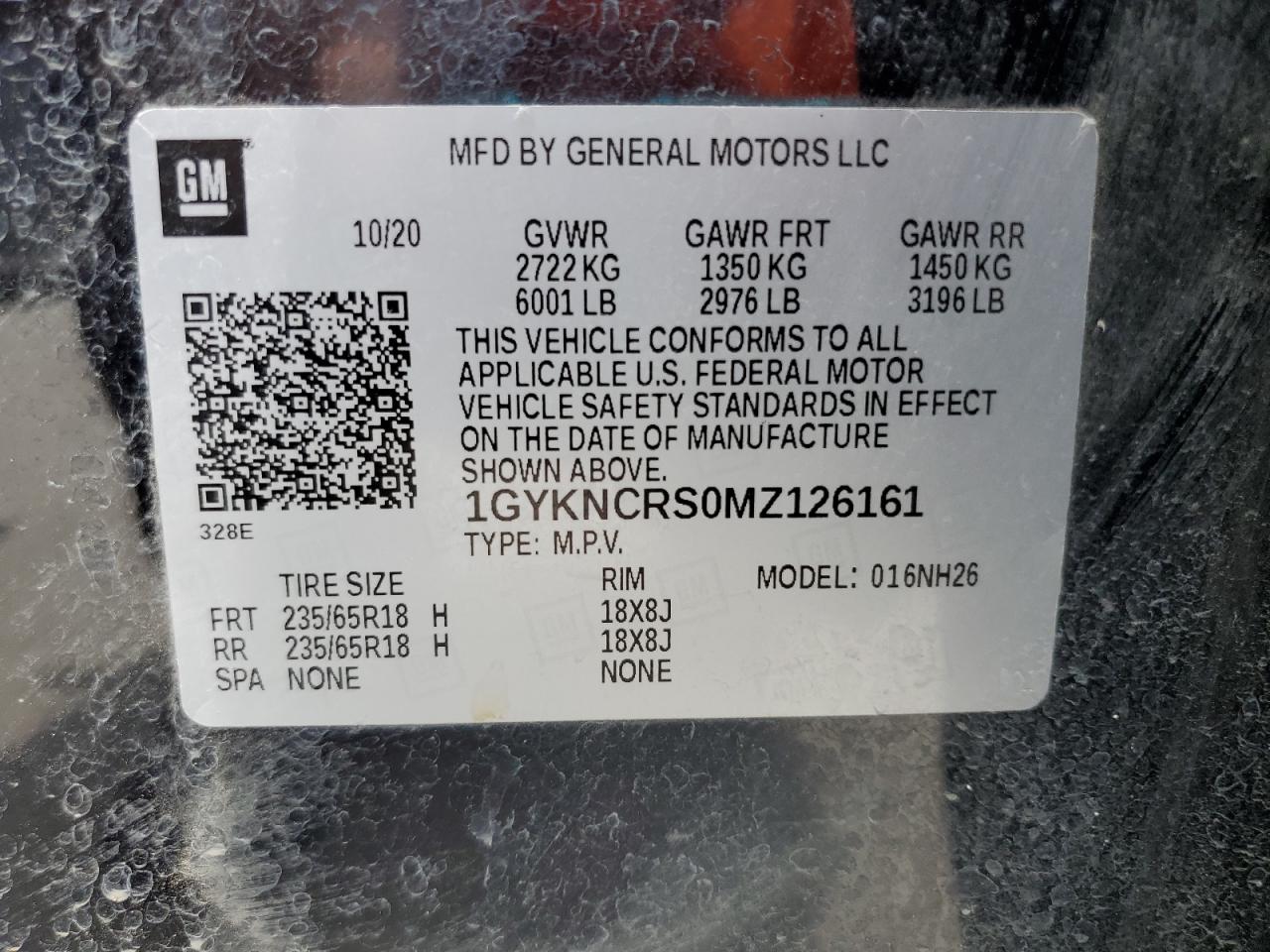 2021 Cadillac Xt5 Premium Luxury VIN: 1GYKNCRS0MZ126161 Lot: 53342745