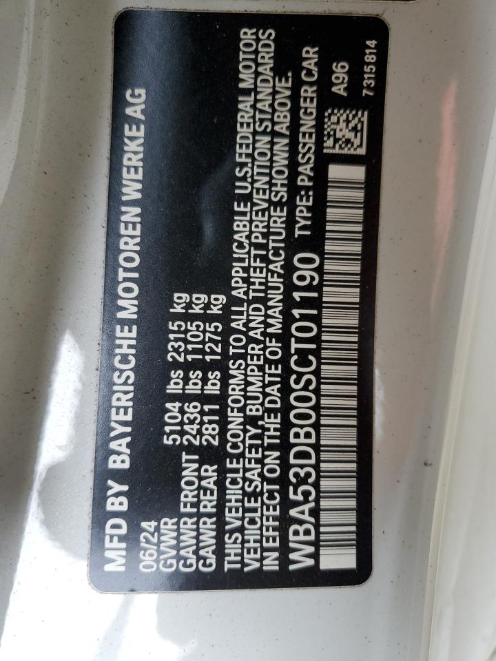 2025 BMW 430Xi VIN: WBA53DB00SCT01190 Lot: 54536505