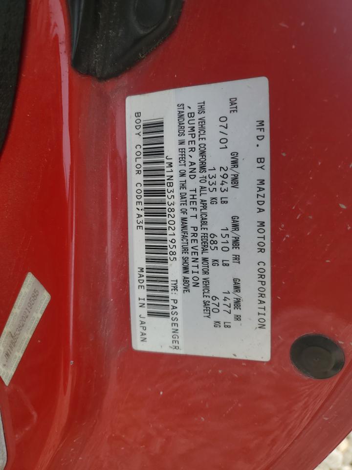 2002 Mazda Mx-5 Miata Base VIN: JM1NB353820219585 Lot: 51760075