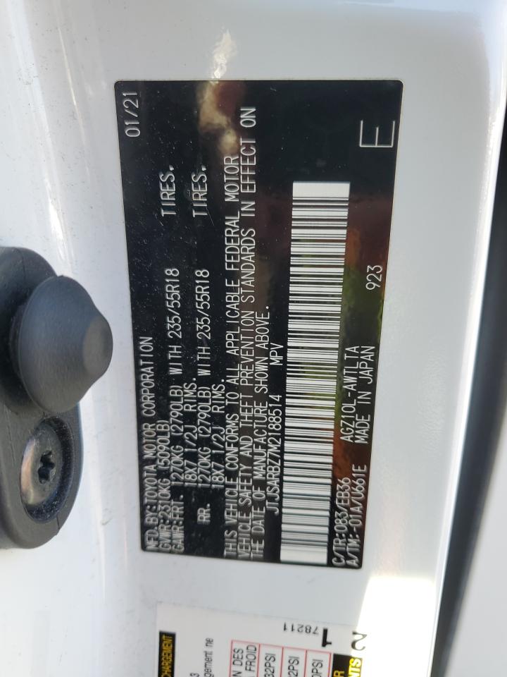 2021 Lexus Nx 300 Base VIN: JTJSARBZ7M2188514 Lot: 52034615