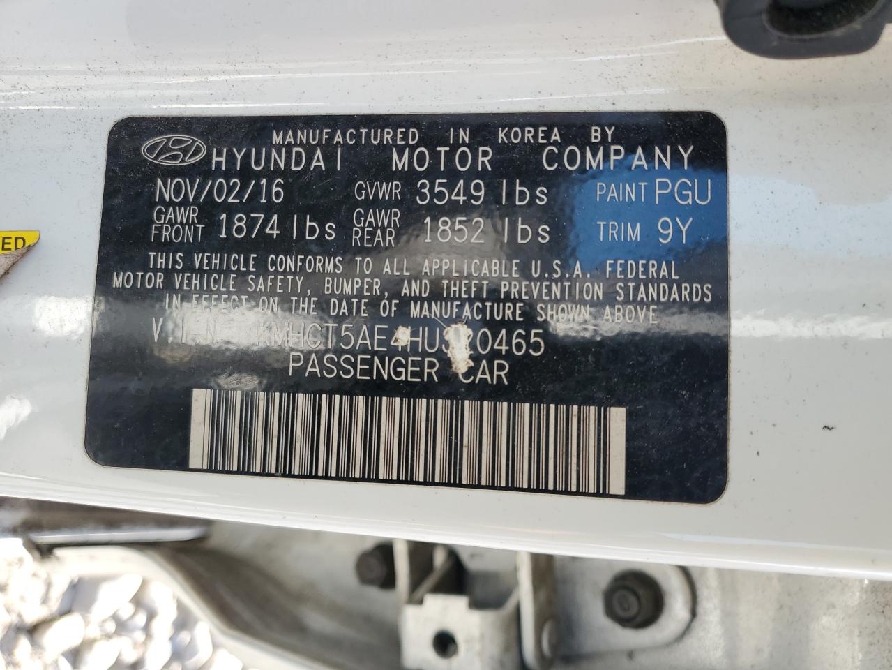 2017 Hyundai Accent Se VIN: KMHCT5AE4HU320465 Lot: 53553735