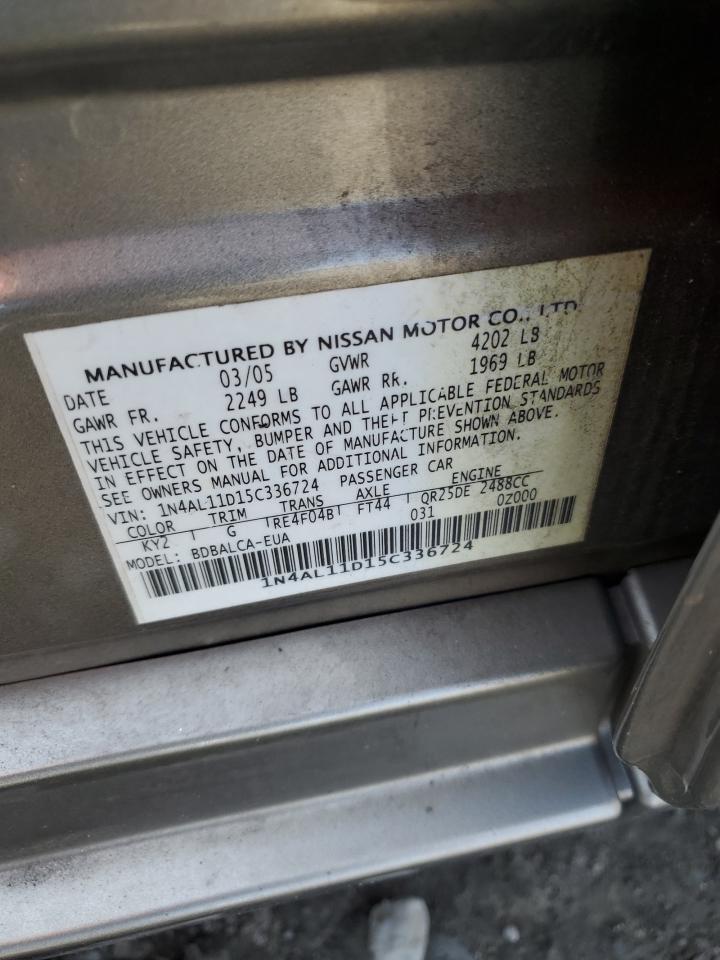2005 Nissan Altima S VIN: 1N4AL11D15C336724 Lot: 53113315