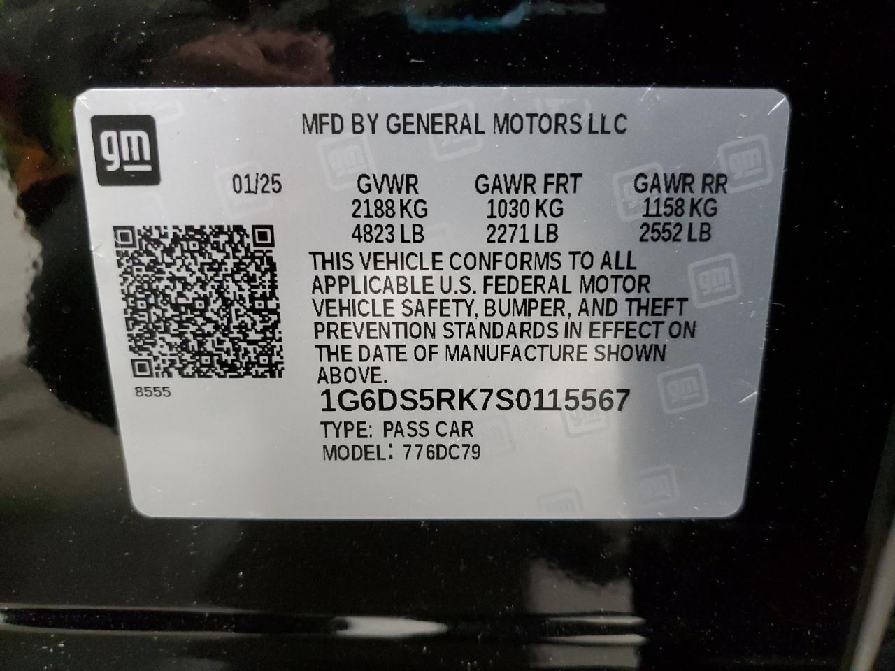 2025 Cadillac Ct5 Premium Luxury VIN: 1G6DS5RK7S0115567 Lot: 53499965