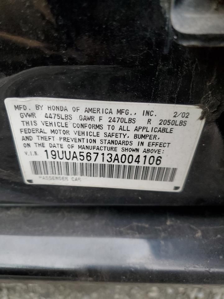 2003 Acura 3.2Tl VIN: 19UUA56713A004106 Lot: 53227845