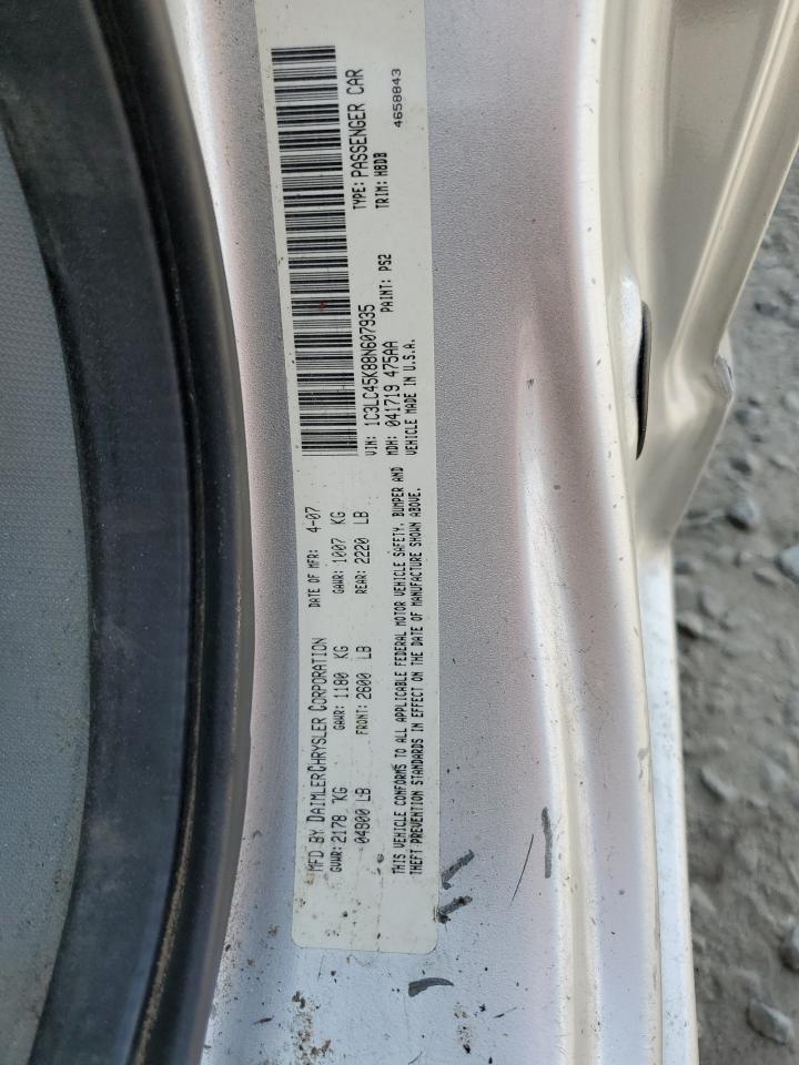 2008 Chrysler Sebring VIN: 1C3LC45K88N607935 Lot: 54122295