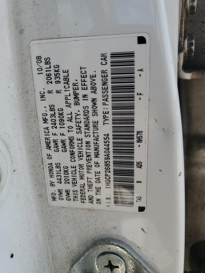 2009 Honda Accord Exl VIN: 1HGCP26859A044554 Lot: 55043085