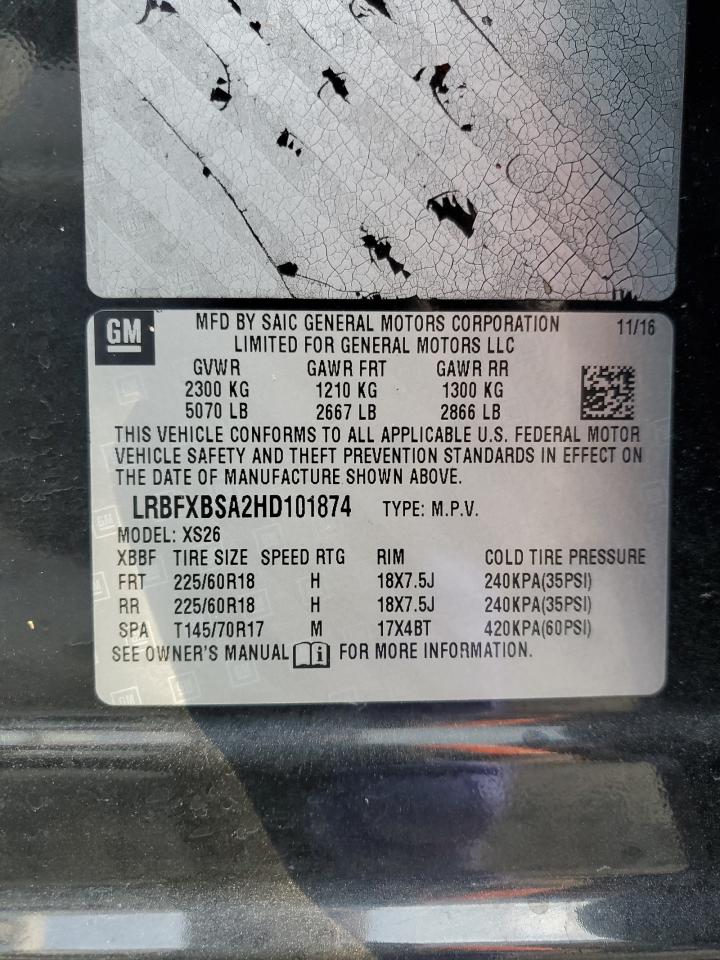 2017 Buick Envision Essence VIN: LRBFXBSA2HD101874 Lot: 54794525