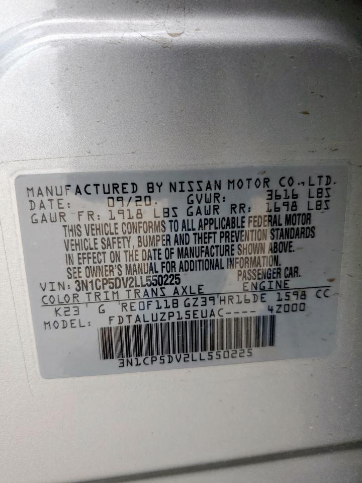 2020 Nissan Kicks Sr VIN: 3N1CP5DV2LL550225 Lot: 54437985
