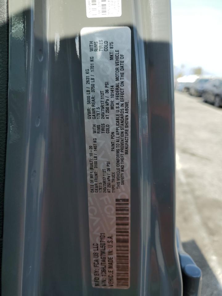 2021 Jeep Gladiator Sport VIN: 1C6HJTAG7ML507101 Lot: 54265865