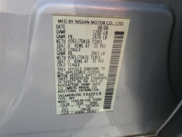 2006 NISSAN XTERRA OFF ROAD