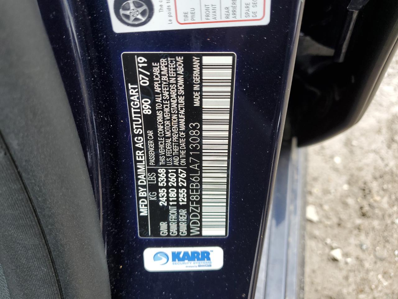 2020 Mercedes-Benz E 350 4Matic VIN: WDDZF8EB6LA713083 Lot: 54484465