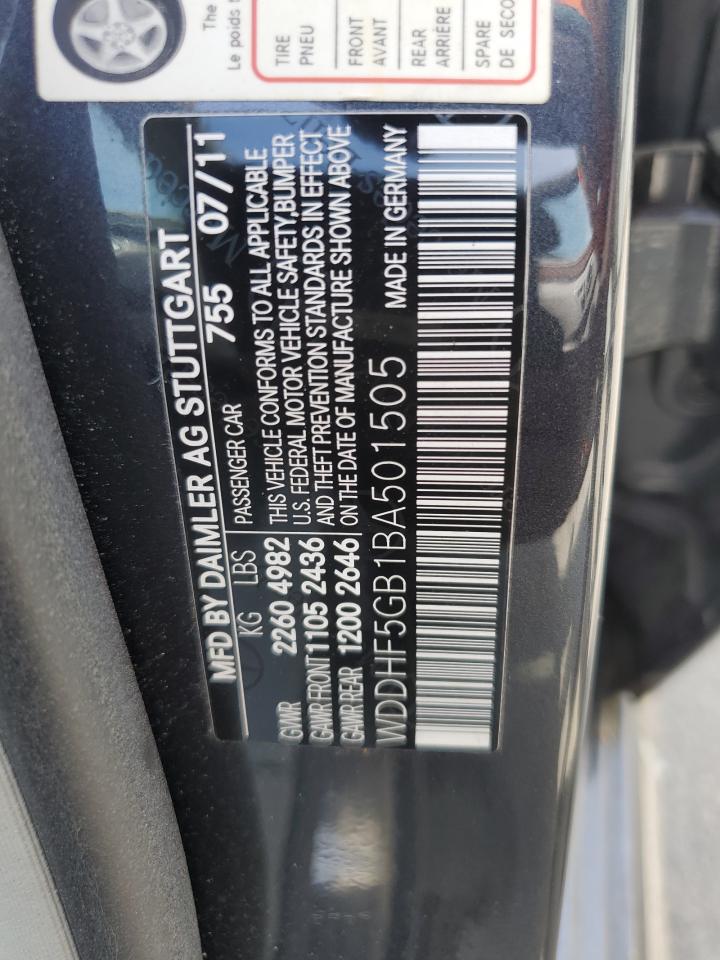 2011 Mercedes Benz E-Class VIN: WDDHEF5GB1BA50150 Lot: 54344845