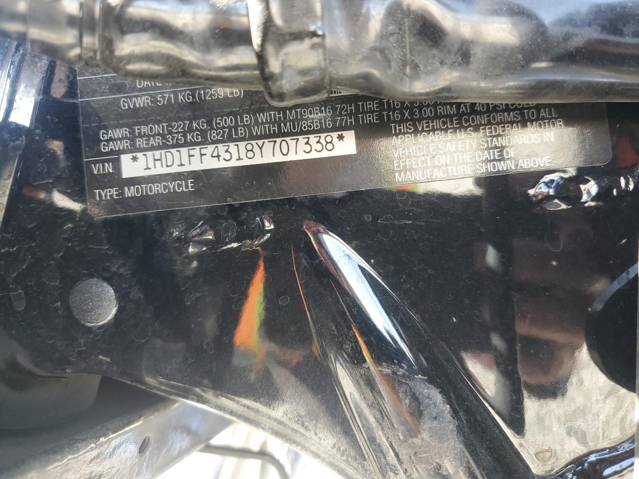 2008 Harley-Davidson Flht Classic VIN: 1HD1FF4318Y707338 Lot: 54226685