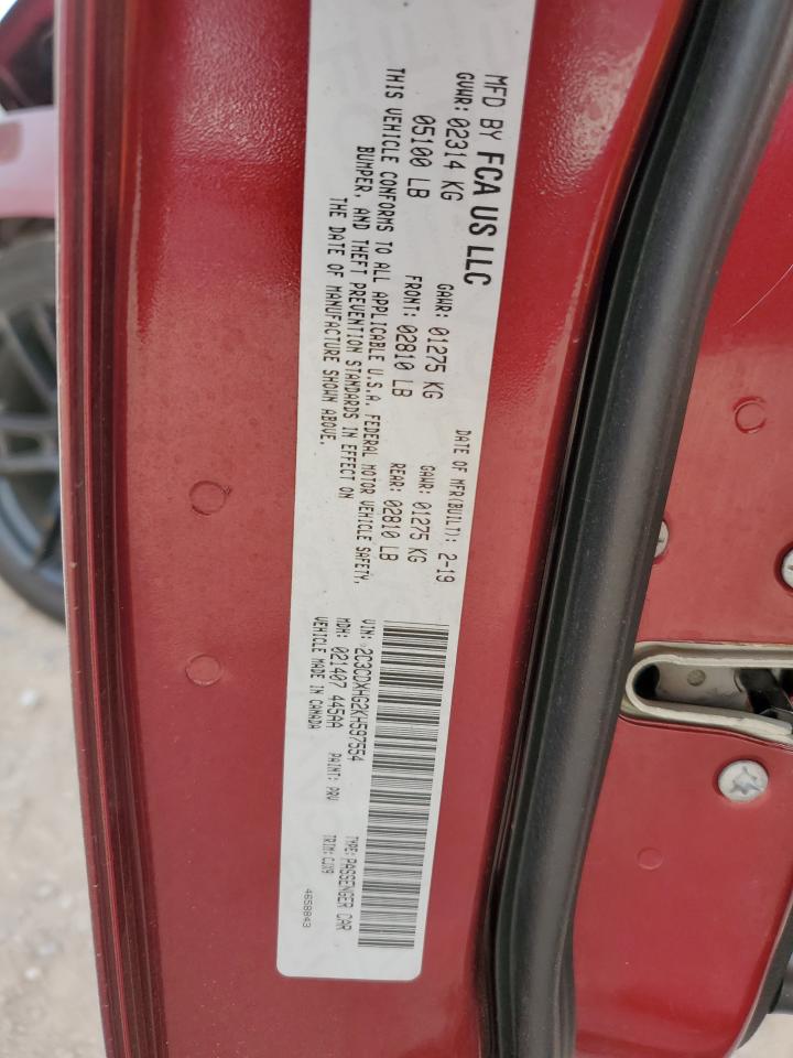 2019 Dodge Charger Gt VIN: 2C3CDXHG2KH597554 Lot: 51234355