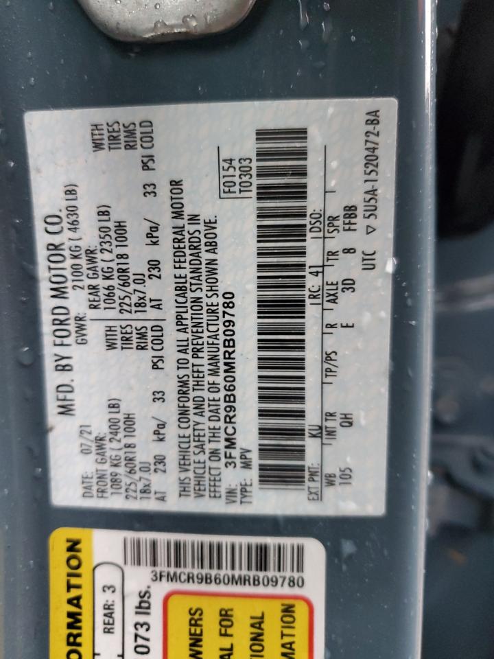 2021 Ford Bronco Sport Big Bend VIN: 3FMCR9B60MRB09780 Lot: 51349605