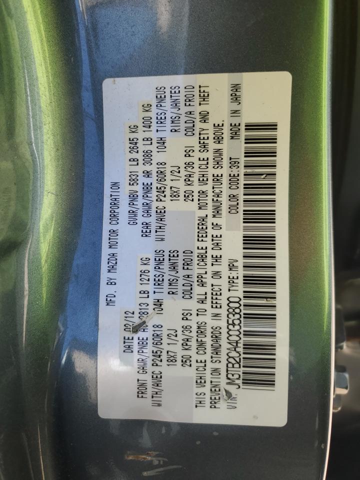 2012 Mazda Cx-9 VIN: JM3TB2CA4C0353800 Lot: 54611775