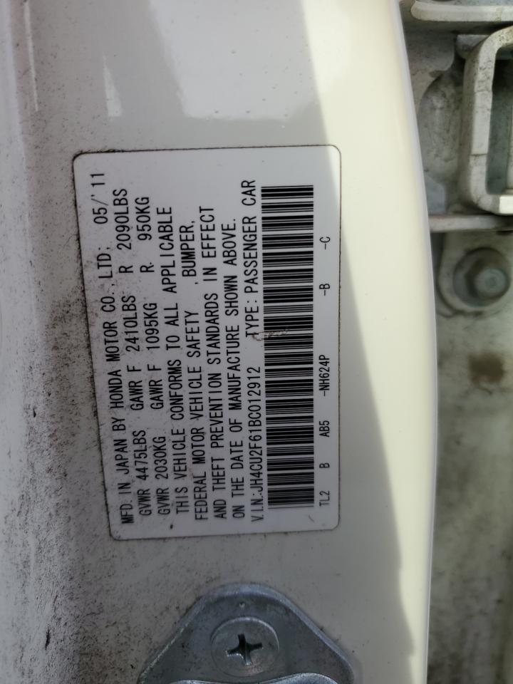 2011 Acura Tsx VIN: JH4CU2F61BC012912 Lot: 54590525