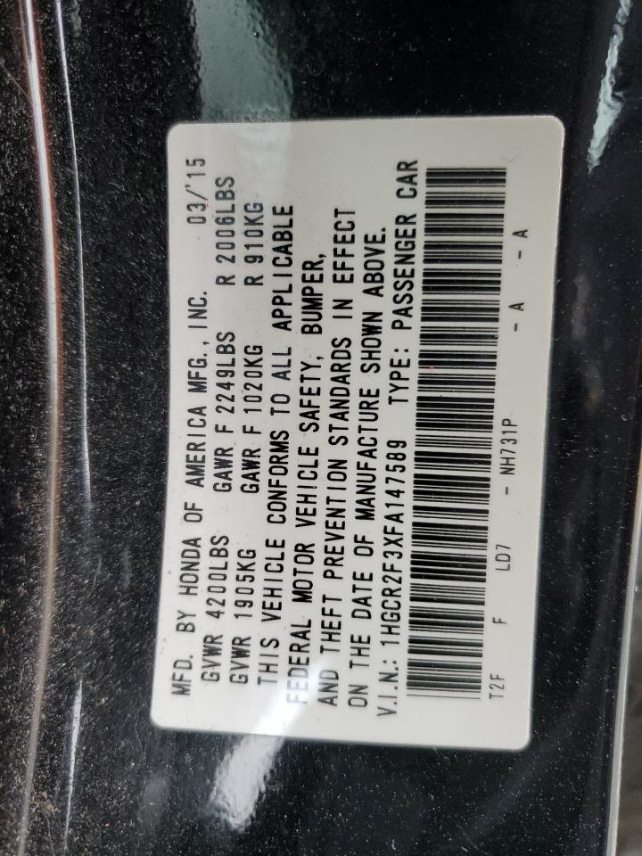 2015 Honda Accord Lx VIN: 1HGCR2F3XFA147589 Lot: 52387025