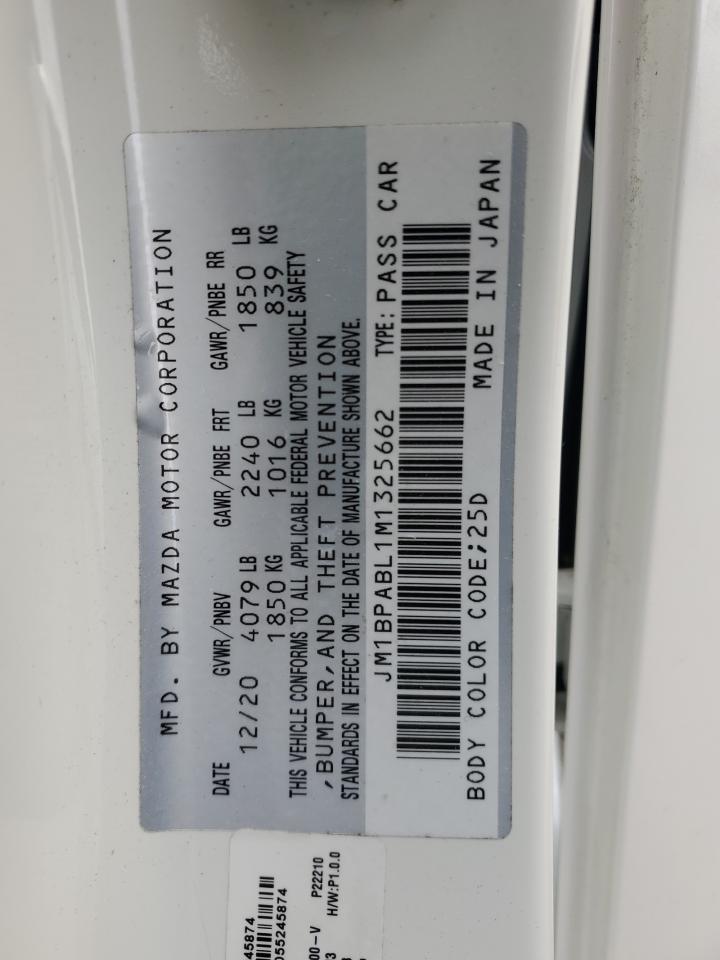 2021 Mazda 3 Select VIN: JM1BPABL1M1325662 Lot: 51455655