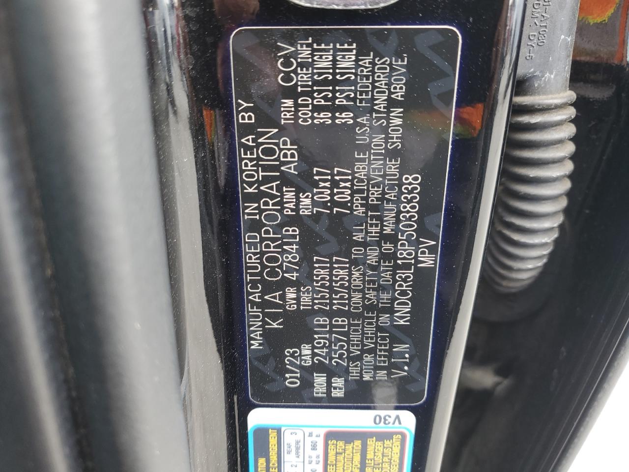 2023 Kia Niro Wind VIN: KNDCR3L18P5038338 Lot: 53624385