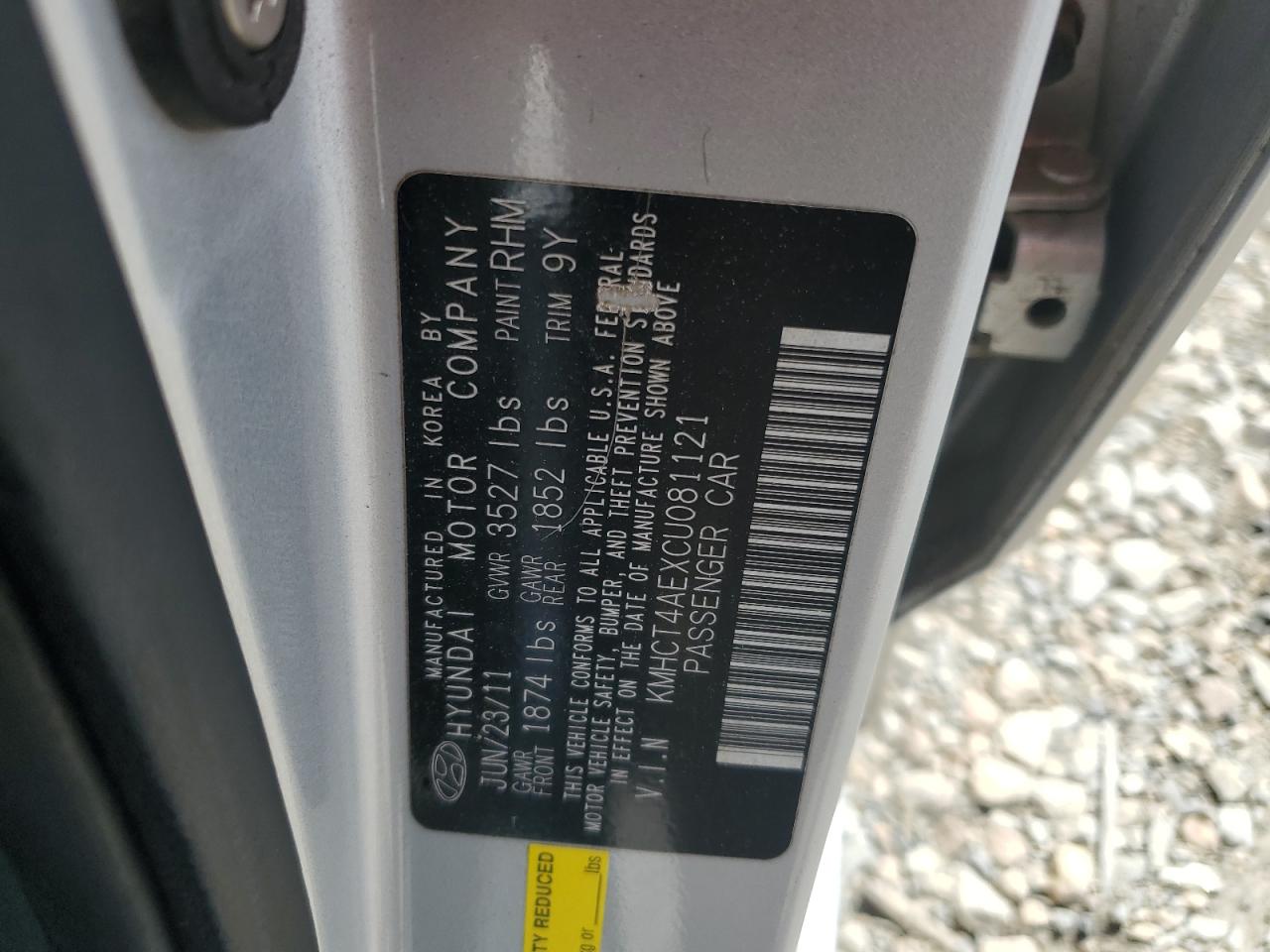 2012 Hyundai Accent Gls VIN: KMHCT4AEXCU081121 Lot: 54296235