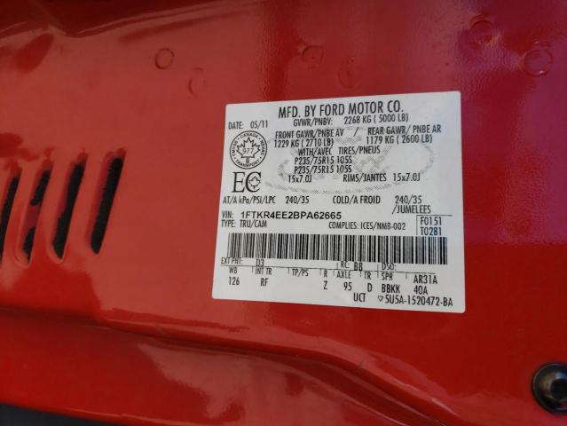 2011 FORD RANGER SUPER CAB