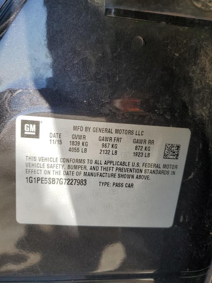 2016 Chevrolet Cruze Limited Lt VIN: 1G1PE5SB7G7227983 Lot: 86209075