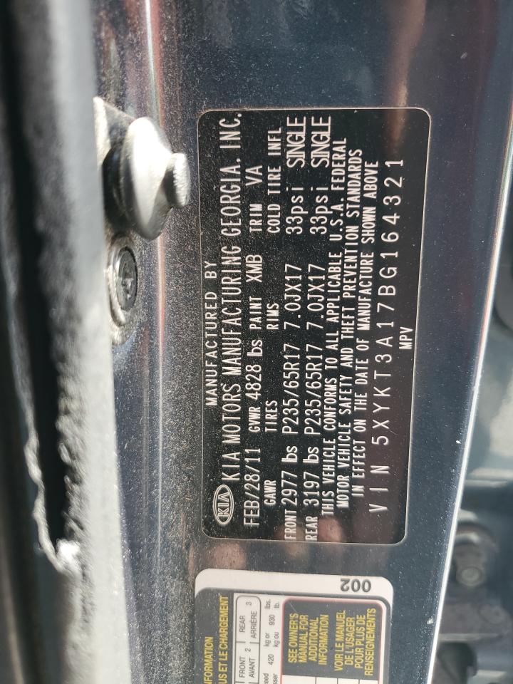 2011 Kia Sorento Base VIN: 5XYKT3A17BG164321 Lot: 54578325