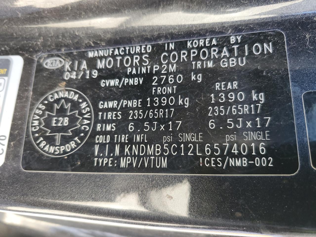 2020 Kia Sedona Lx VIN: KNDMB5C12L6574016 Lot: 53529895