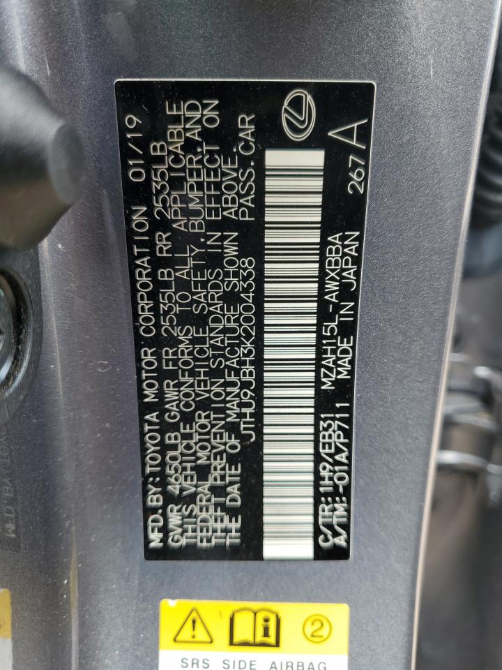 2019 Lexus Ux 250H VIN: JTHU9JBH3K2004338 Lot: 53749745